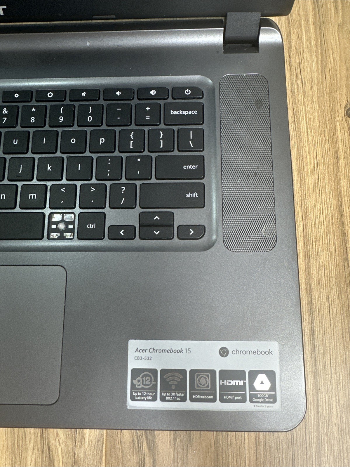 Acer Chromebook 15 CB3-532 With Charger