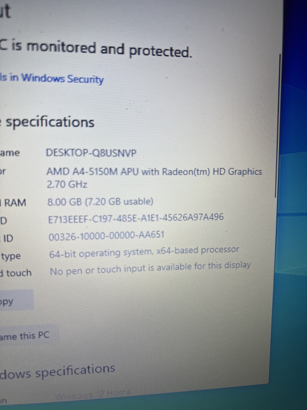 HP 645 G1 AMD 4 WINDOWS 10 8GB 480GB PC NOTEBOOK Please Read