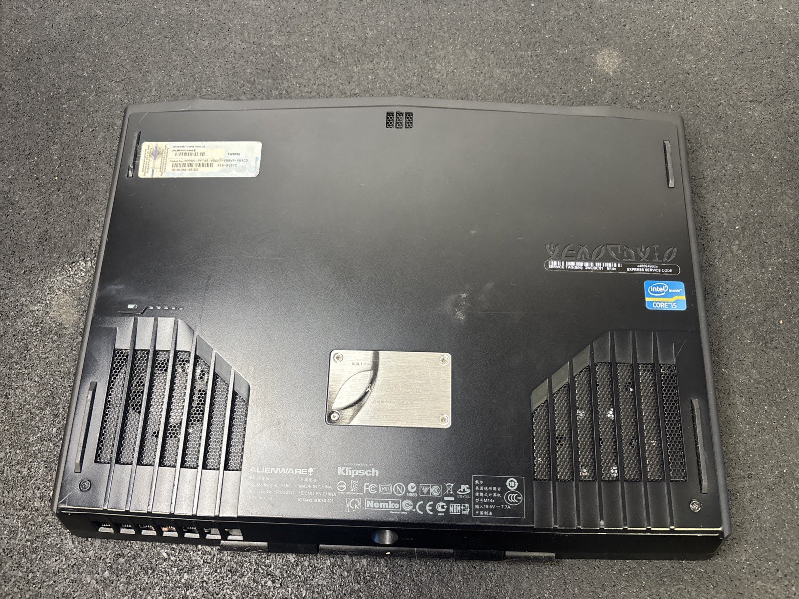 Alienware M14x 14″ i5-3210M, 6GB RAM, 750GB, Broken screen As Is For Parts
