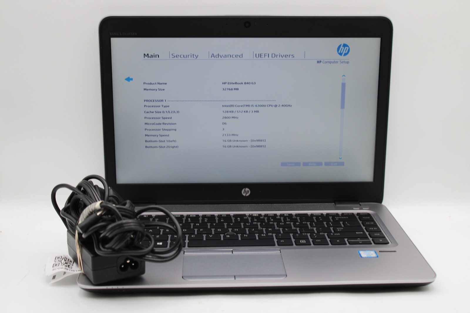 HP EliteBook 840 G3 i5-6300U @ 2.4 GHz 32GB RAM 256GB SSD No OS