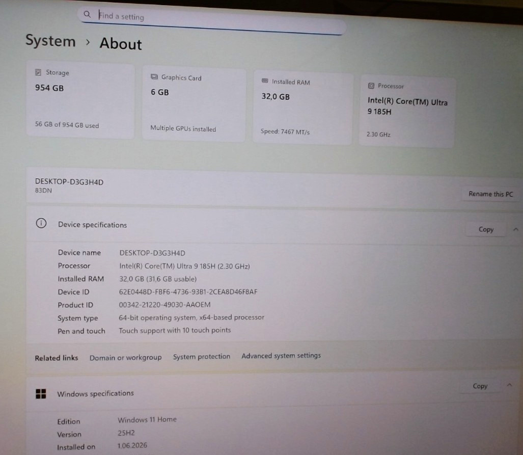 Lenovo Yoga Pro 9i 16IMH9 16″ Core Ultra 9 185H 32GB RAM 1TB GeForce RTX 4050
