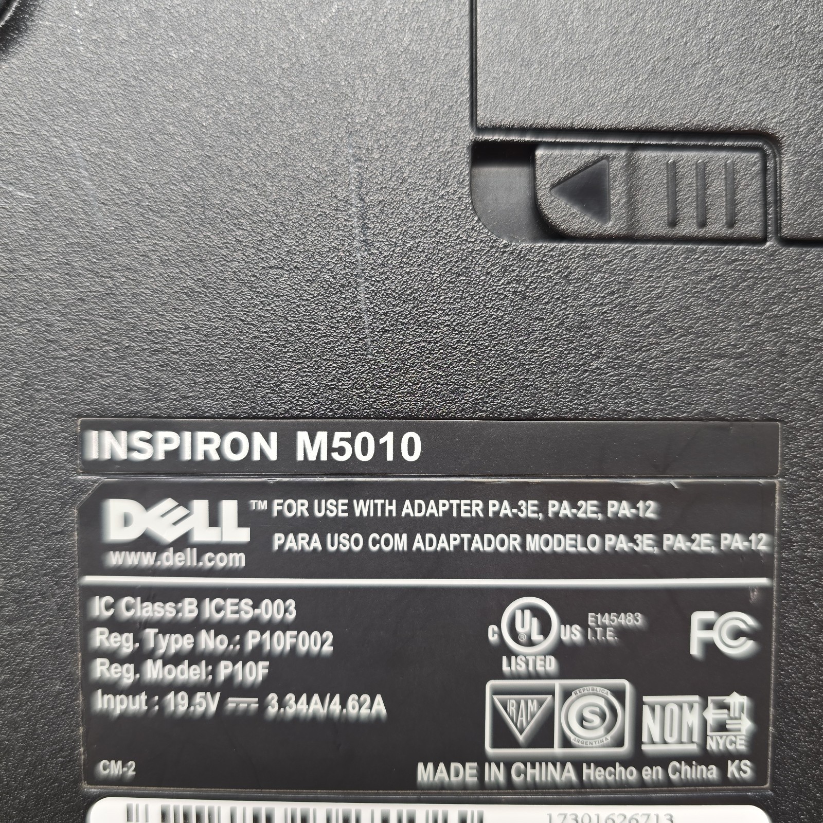 Dell Inspiron M5010 Laptop 8GB RAM No HDD 7 Beeps Parts Repair No Charger