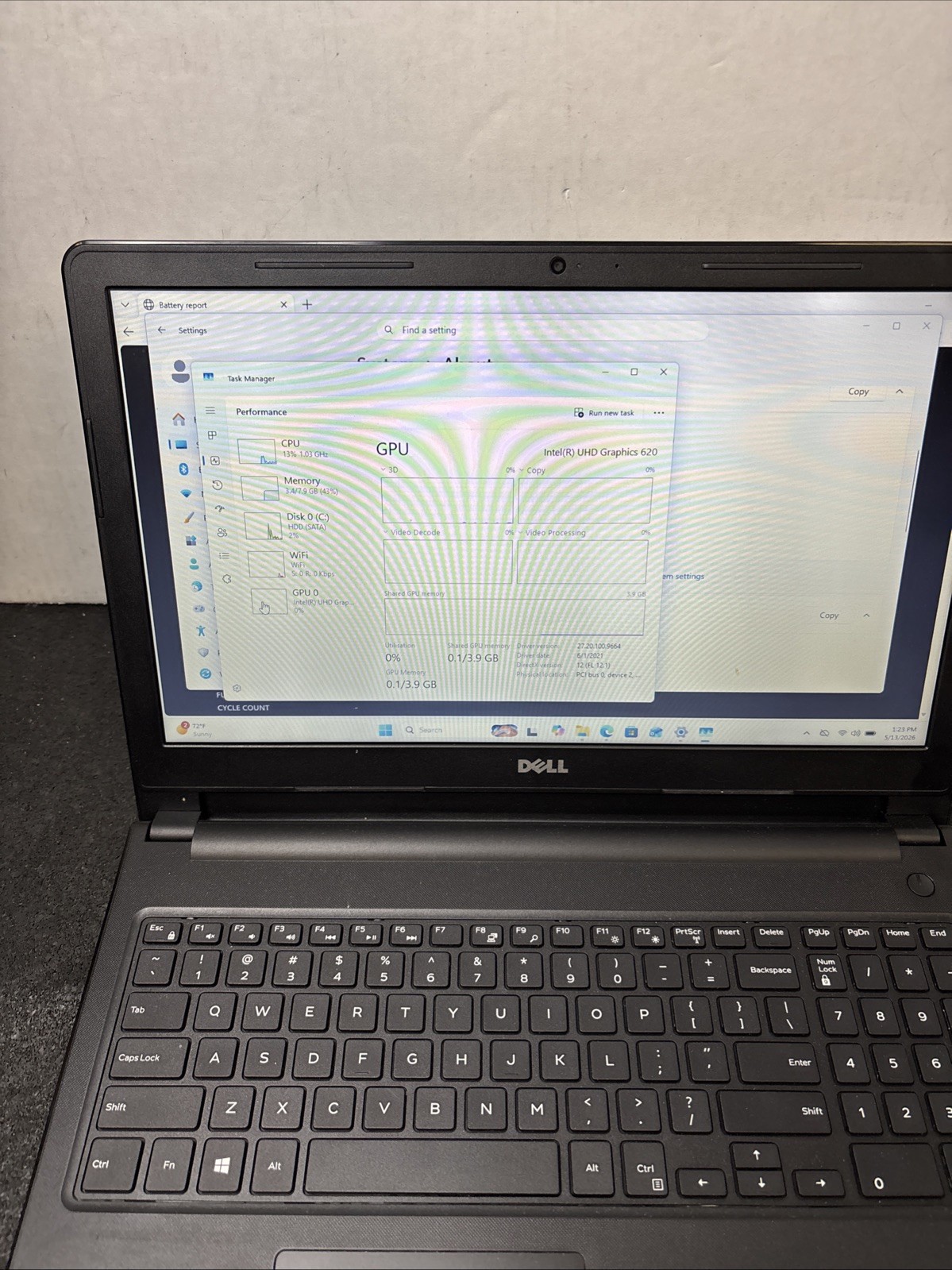 Dell Inspiron 15 3576 15.6″ Laptop i3-8130U 2.2GHz 8GB 1TB HD DVDRW Win 11 H