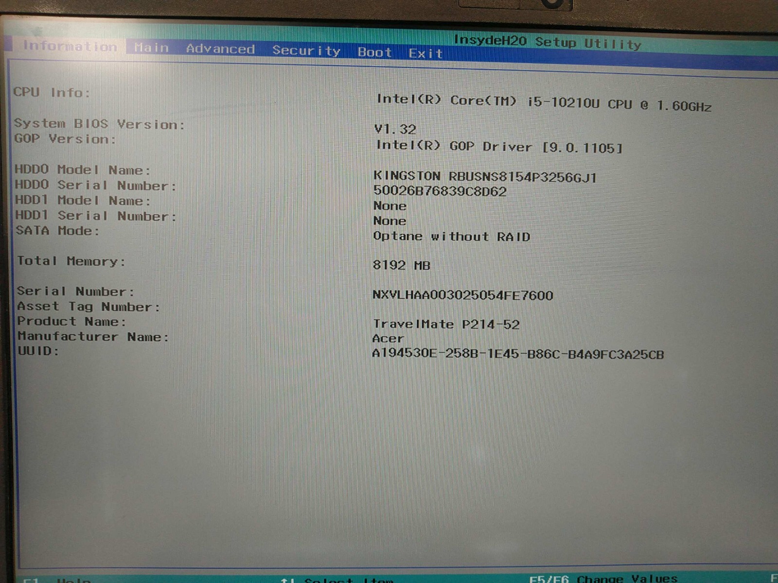 Acer travelmate P214-52 i5-10210 1.6ghz 8gb ram 256gb SSD NXVLHAA003025054FE7600