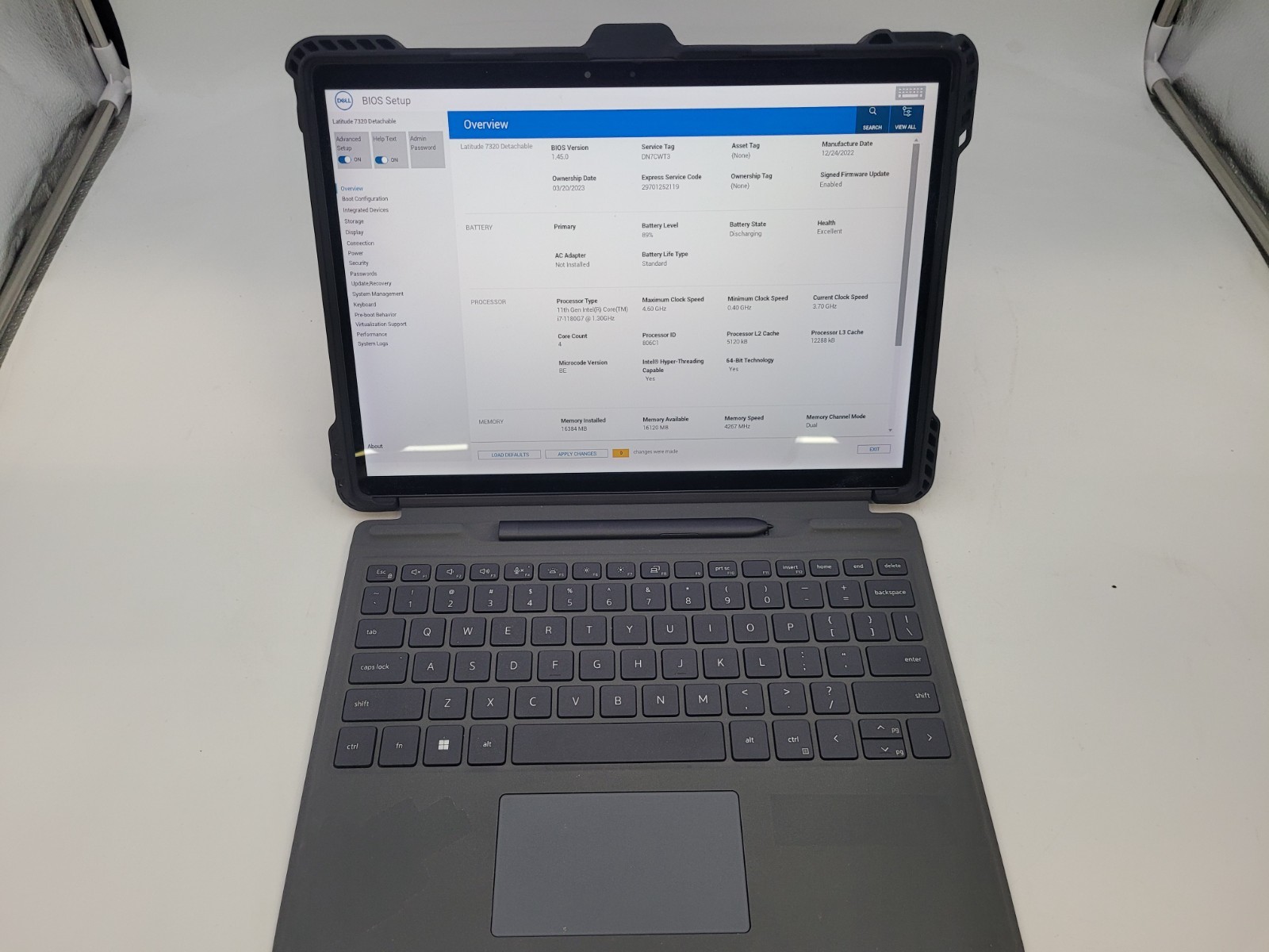 Latitude 7320 Detachable,i7-1180G7@1.30GHz,16GB Ram,256GB NVMe,NO OS