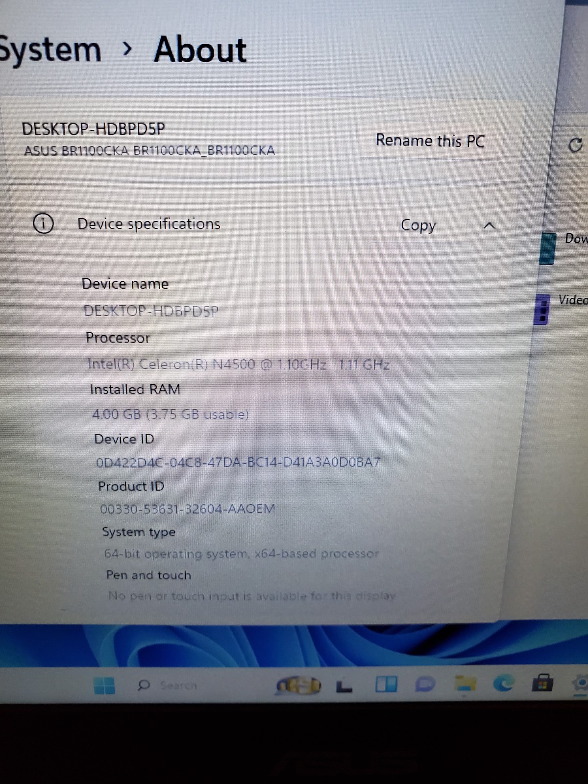 ASUS BR1100CK 11.6″ Laptop Intel N4500 4GB RAM 128GB SSD Win11 USB-C HDMI #69