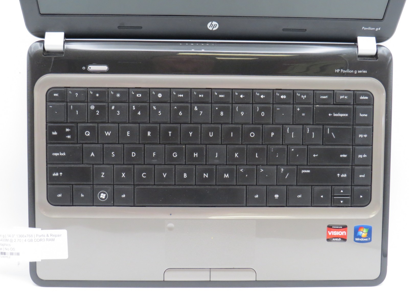 HP Pavilion g4 | AMD A6-4400M @ 2.7GHz | 4GB DDR3 | 14″ | No HD/OS/AC | Parts