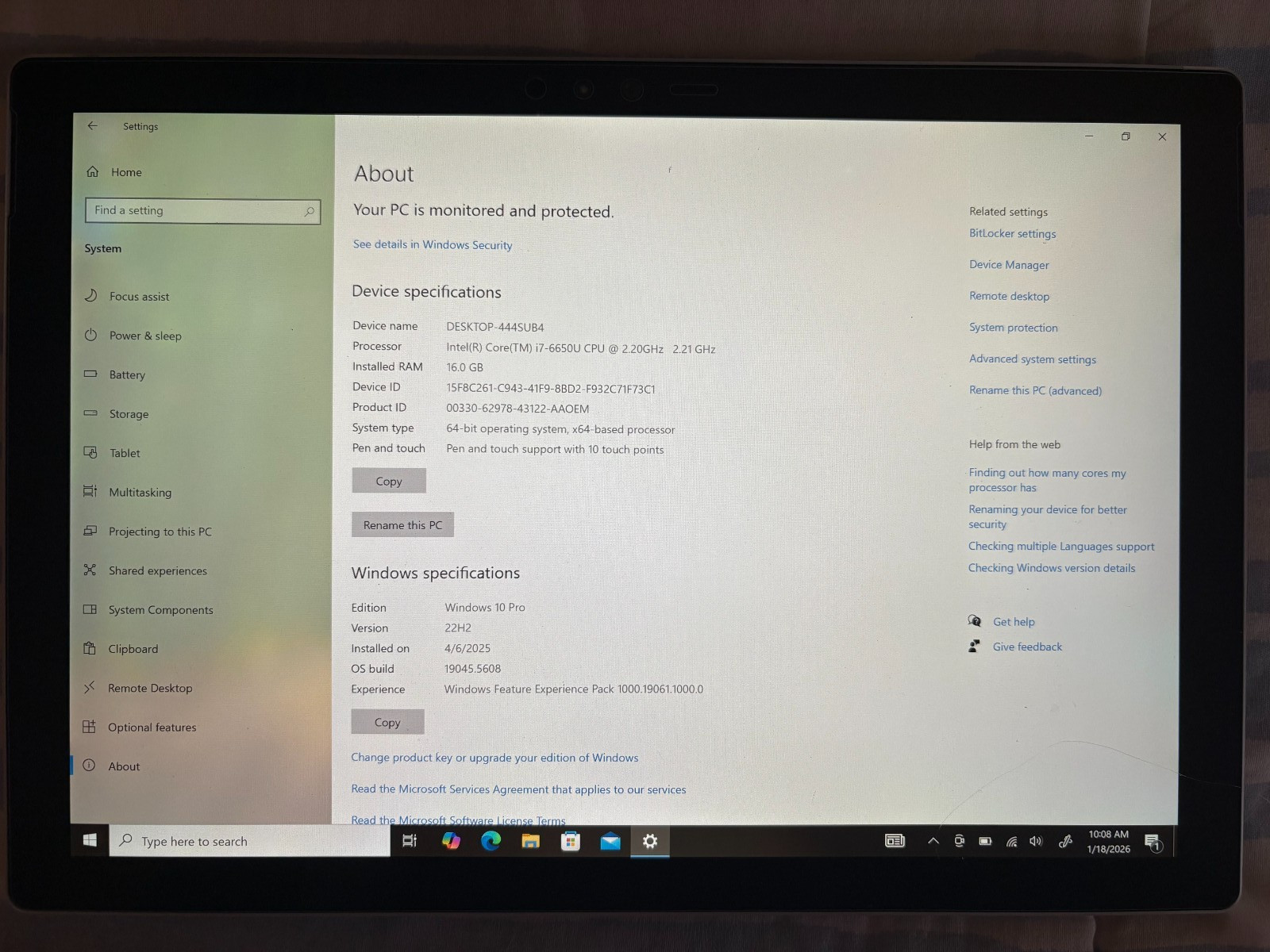 Microsoft Surface Pro 4 Model 1724, Keyboard, Case & Port Replicator Model 1661