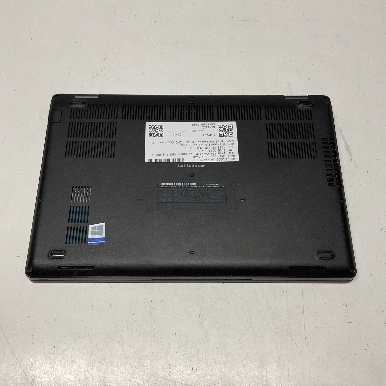 Dell Latitude 5401 Laptop i7 9850H 2.60GHZ 14″ FHD 8GB 256GB SSD Win 11 Pro BIOS