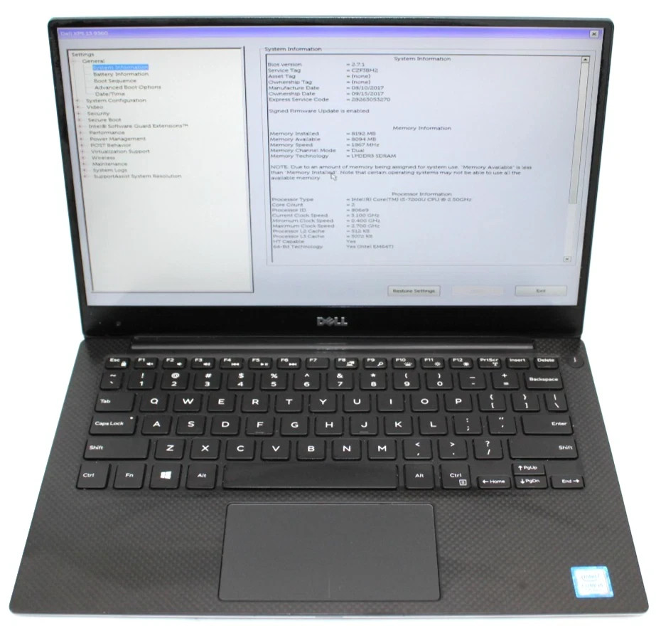 Dell XPS 13 9360 13.3” FHD Laptop Intel i7-7560U 8GB RAM 256GB NVMe Win11 Pro