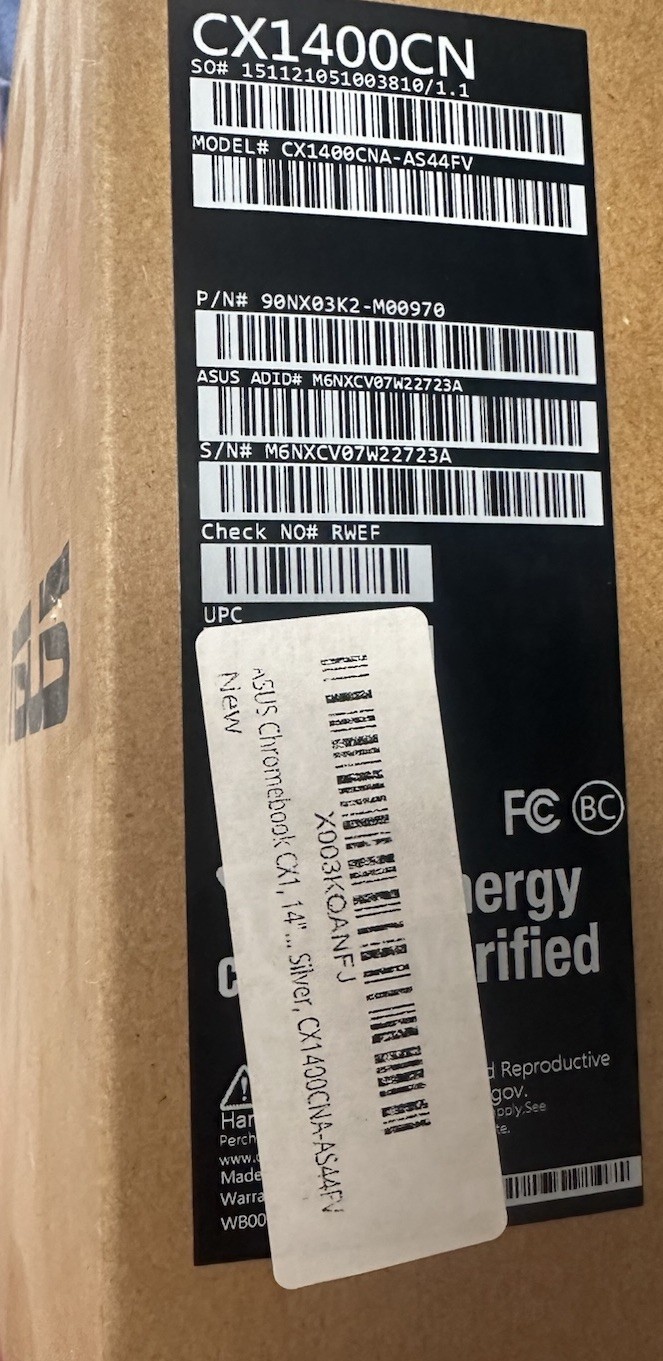 ASUS CX1400CNA-AS44FV Chromebook CX1, 14″ Full HD NanoEdge Display, Inte