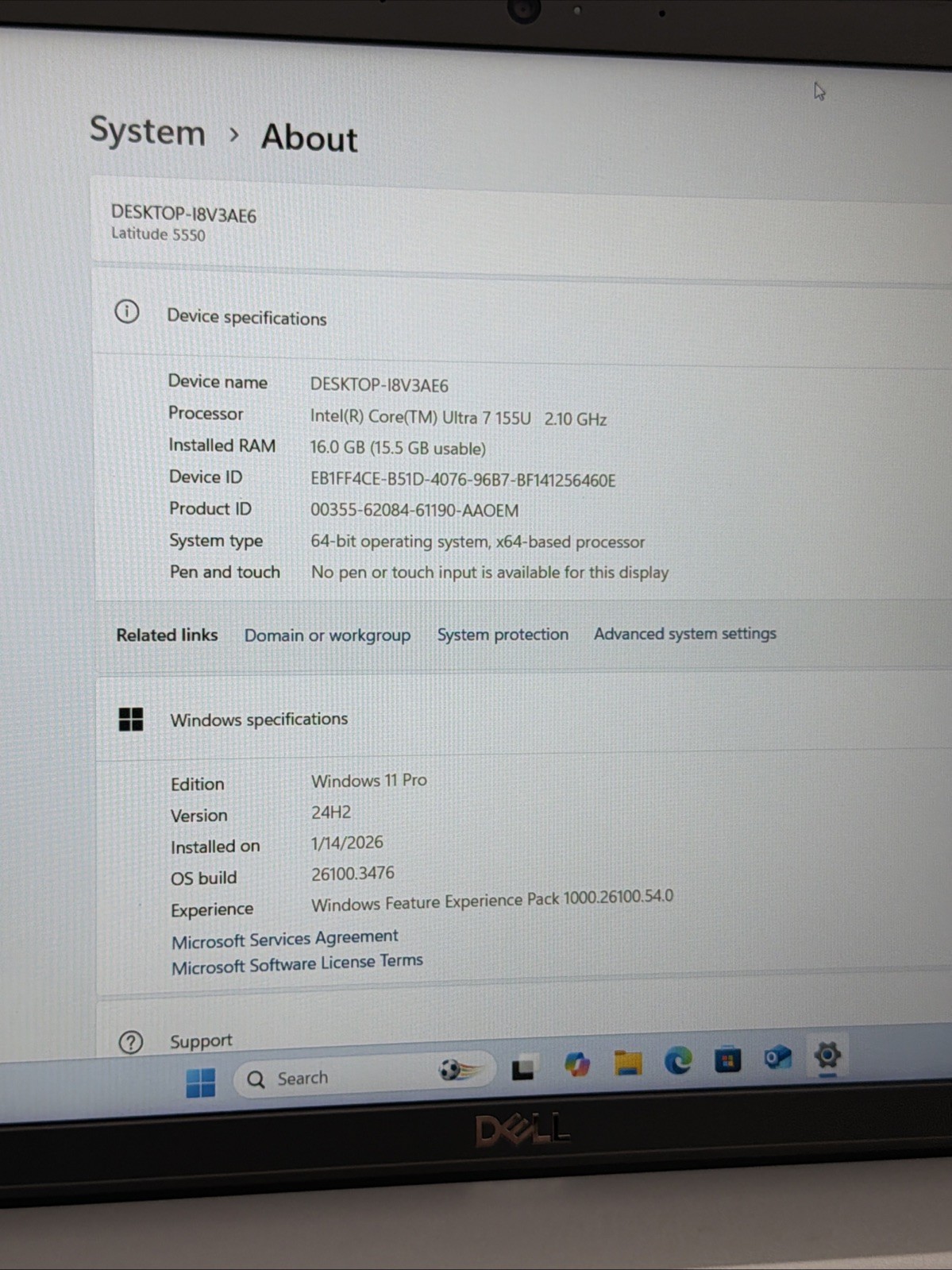 USED 2025 Dell Latitude 5550 Laptop 15.6” FHD (Ultra 7-165U 16GB RAM 512GB SSD)