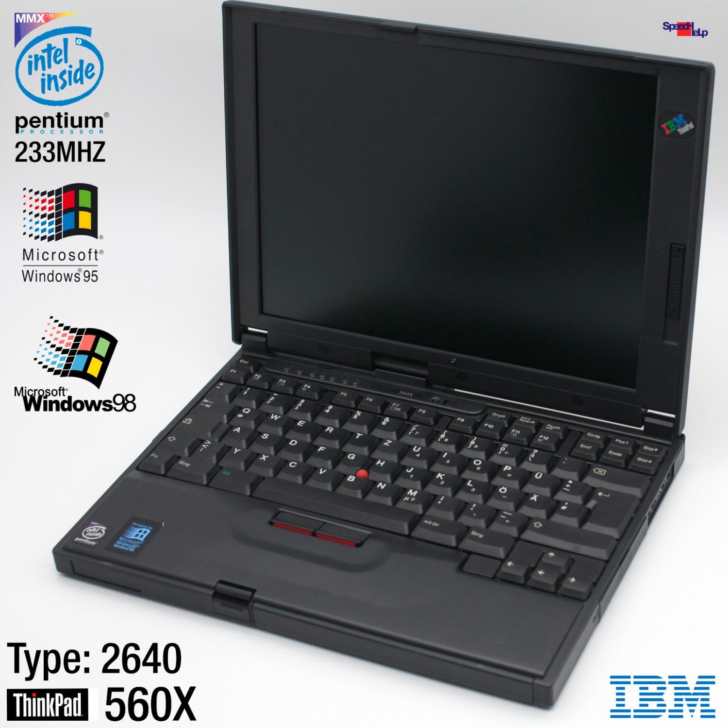 Notebook IBM ThinkPad 560X Type 2640 2640700 Pentium MMX 4GB Laptop Windows 95