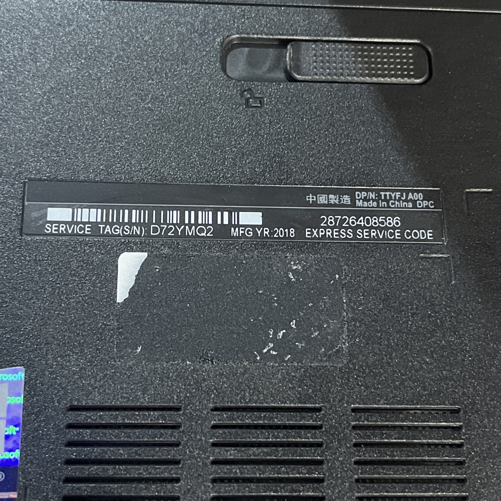 DELL INSPIRON 5566 INTEL CORE I5-7200U 2.50GHZ 8GB RAM NO HD