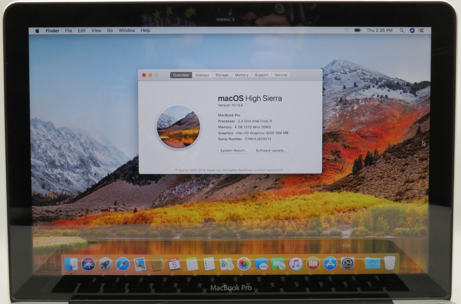 2011 Apple MacBook Pro13″ A1278 _ i5-2435M _ 4GB / 512GB _ macOS