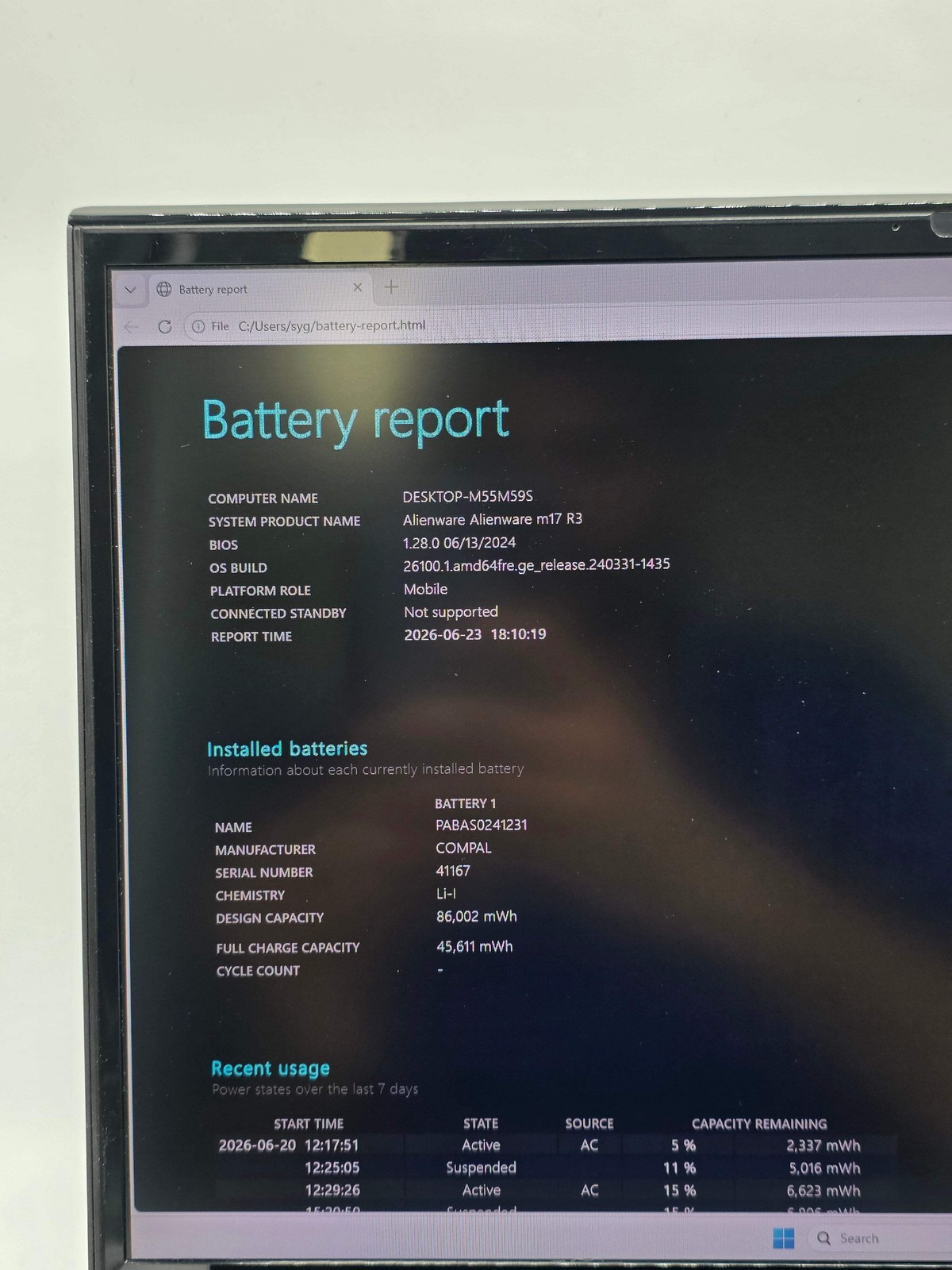 Dell Alienware m17 R3 17.3″ i7-10750H RX 5500M 16GB 256GB SSD For Parts