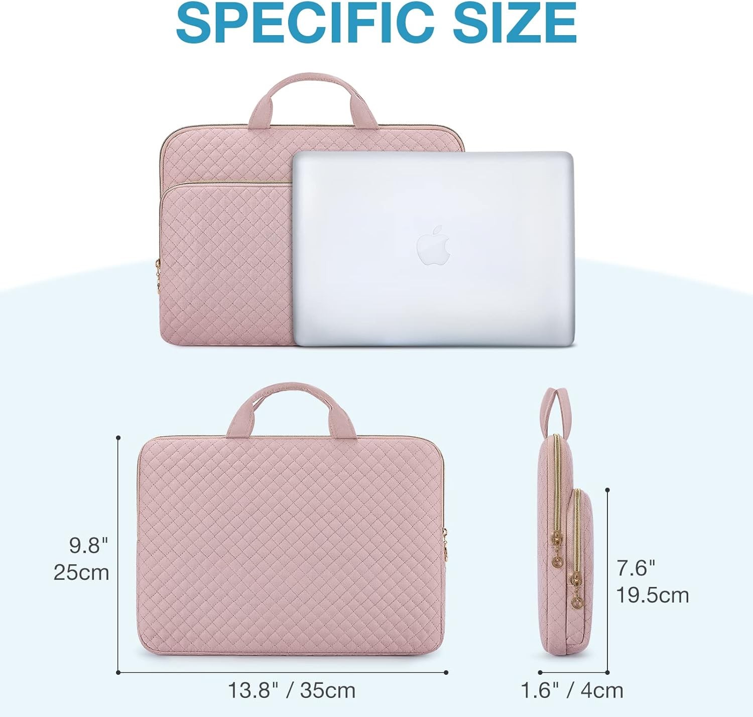 Laptop Case Compatible with MacBook Pro 14 Inch, MacBook Air, Beige Carrying Bag