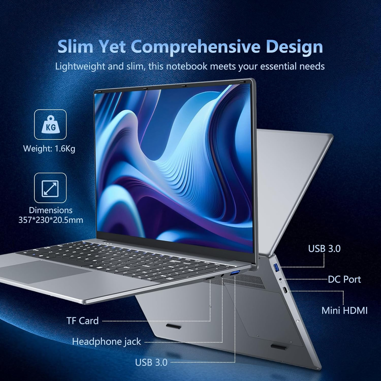 Laptop, 15.6 Inch Laptop Computer Core I5-7Y54(Up to 3.20 Ghz), Win 11 Pro Lap T