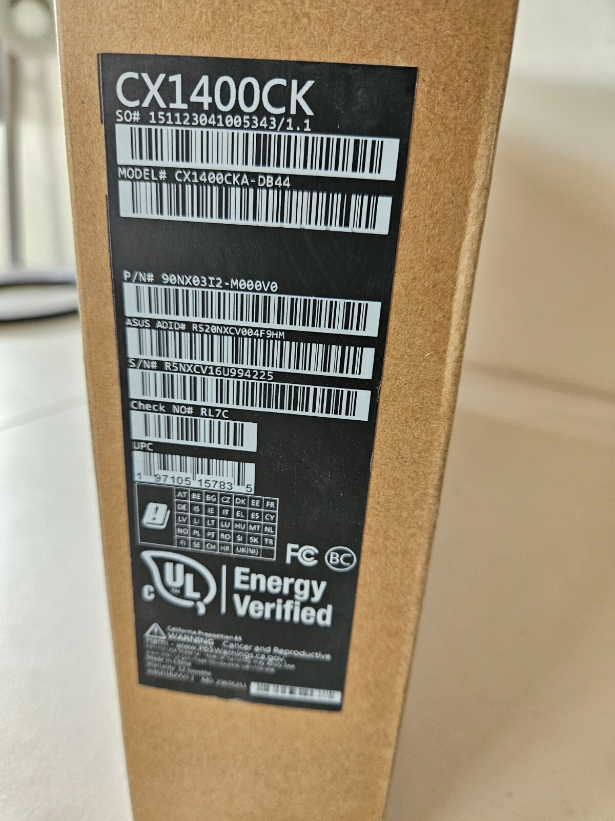 Asus Chromebook CX1 14″ Intel Celeron N4500 4GB 64GB (model: CX1400CKA-DB44)