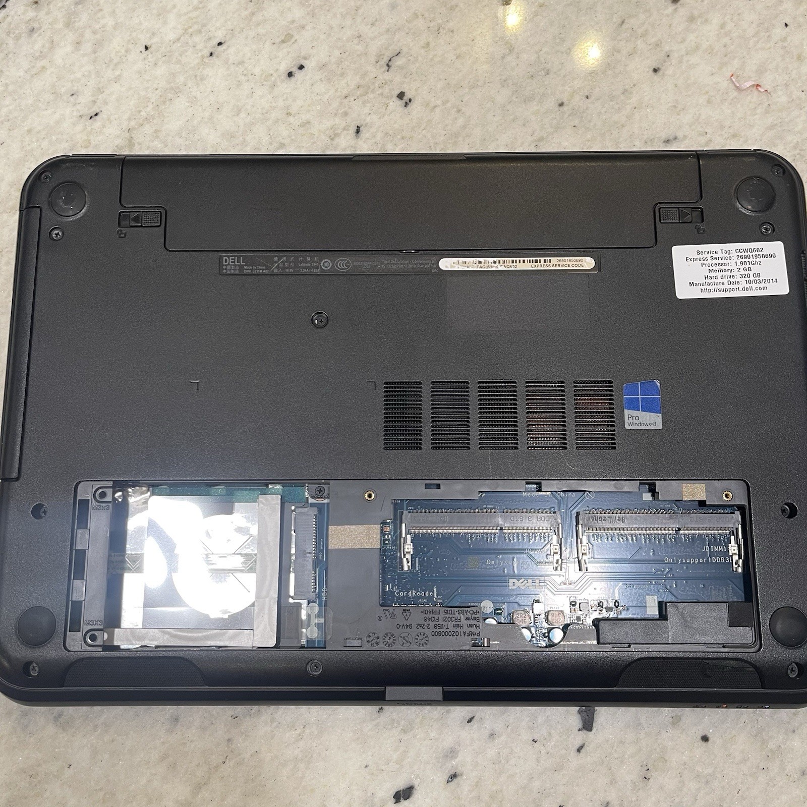 Dell Latitude 3540| Intel Core i3-4030U| No Ram No HDD Tested Boots Bios