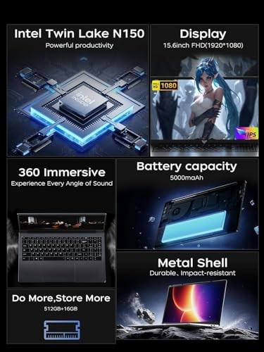 2025 TX15 Laptop, Laptop Computer, Intel N150 Processor(Up to 3.6GHz), 16GB…