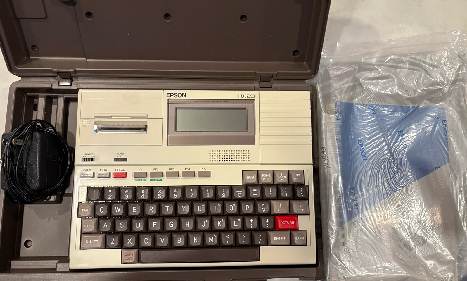 RARE FUNCTIONAL – EPSON HX-20 Vintage Notebook Computer w/ Case & Manuals