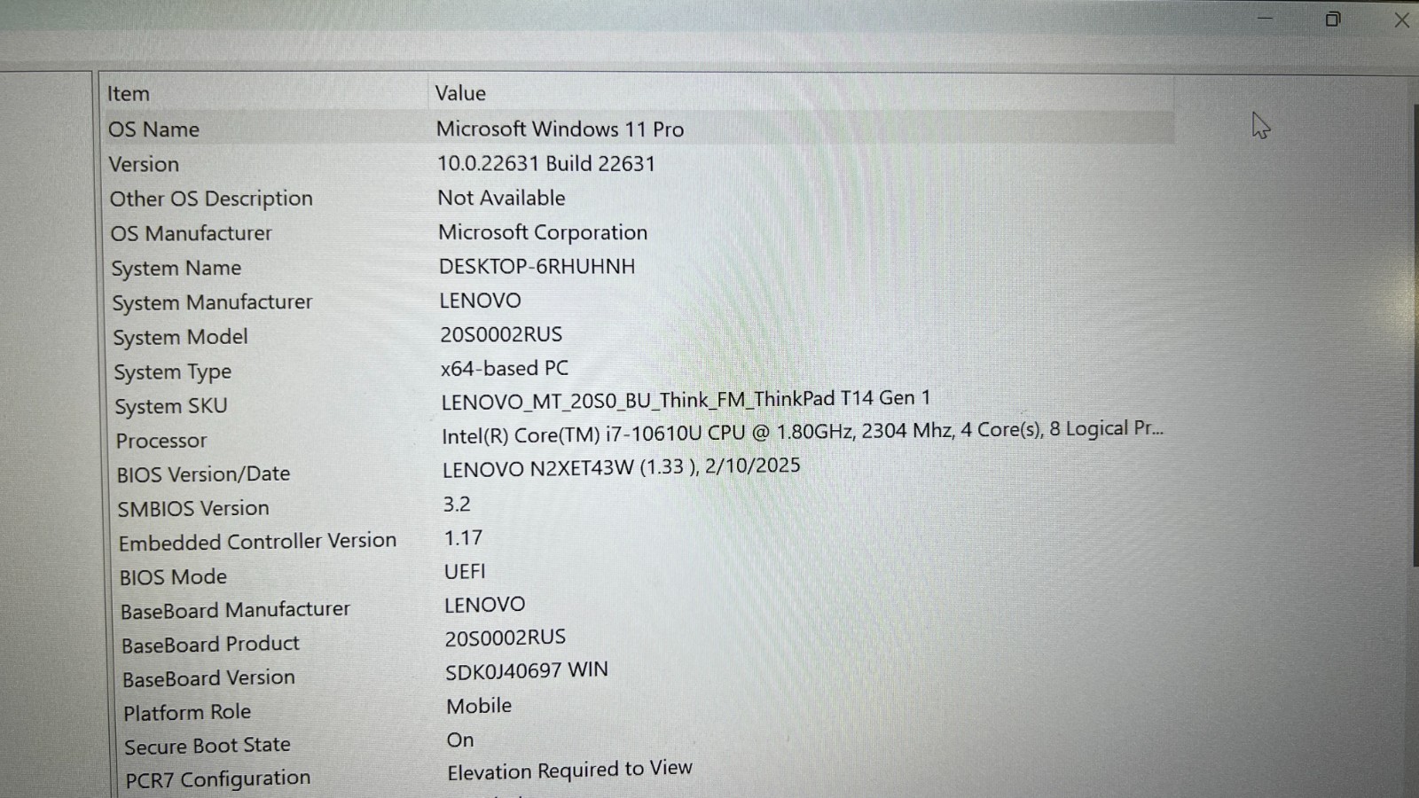 Lenovo ThinkPad T14 Gen 1 14″ FHD i7-10610U 24GB RAM 256GB SSD Win 11 Pro READ