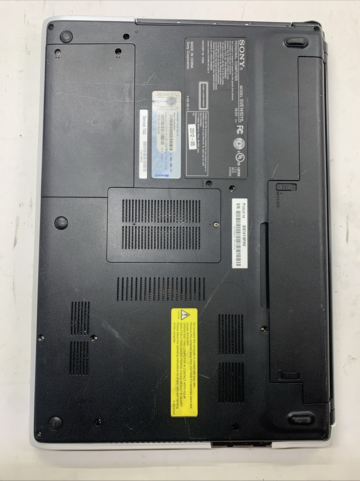 Sony Vaio Laptop SVE141D11L | Intel Core i5 Processor White Parts Only READ