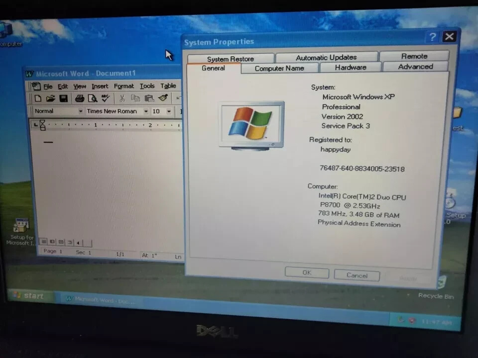 500GB or 320 GB HDD Windows XP sp3 windows 11 office2013for Dell E6400 6410 1545
