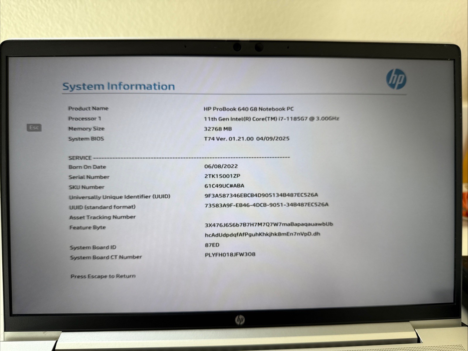 HP ProBook 640 G8 14″ FHD Intel Core i7-1185G7 512GB NVMe SSD 32GB RAM Win 11 Pr