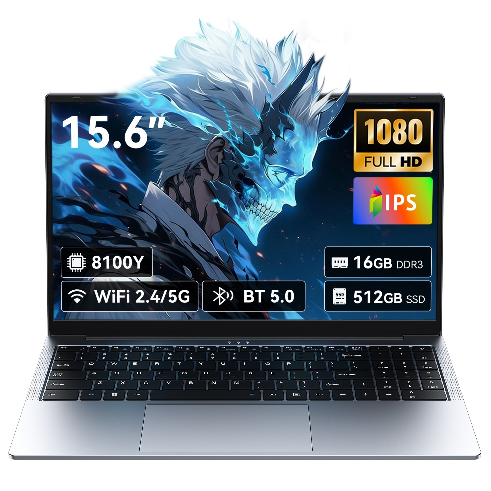 15.6″ Laptop PC 16+512GB,Windows 11 Pro,ntel Core 8100Y 3.4GHz,MS Office 2024