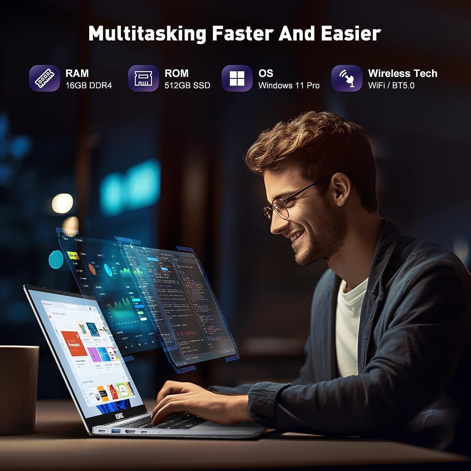 ACEMAGIC Laptop Computer, Quad-Core Intel N95 Processor 16GB DDR4 512GB SSD