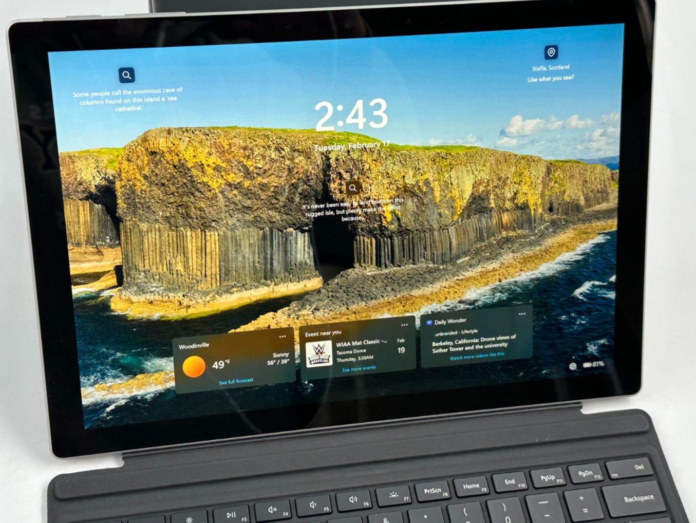MICROSOFT SURFACE PRO 7 LAPTOP CORE i5-1035g4 @ 1.10Ghz 8GB RAM 119GB SSD (lp660