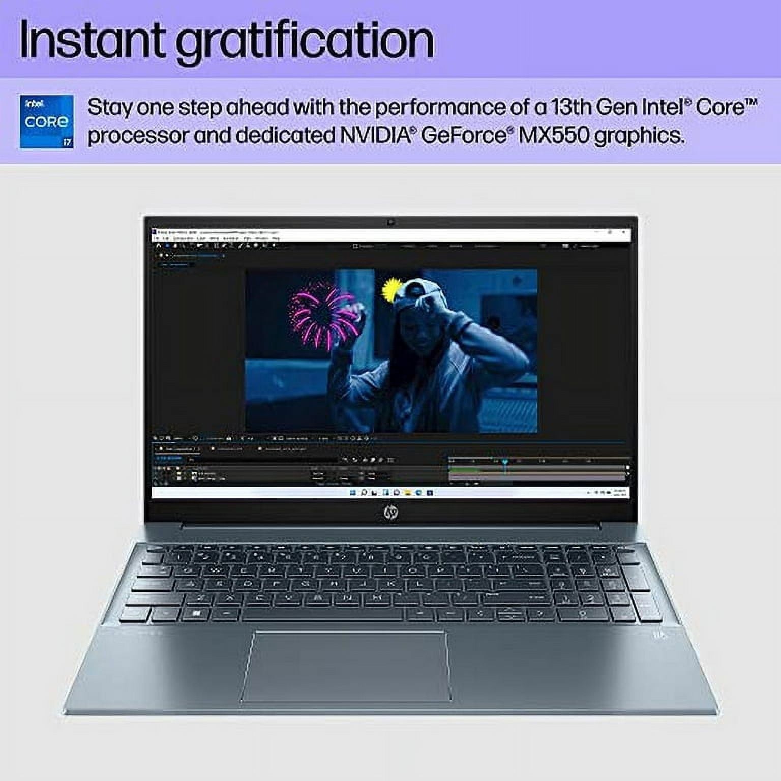 Open Box HP 15.6 inch FHD Touchscreen Laptop Intel i7-1355U + GeForce MX550 Blue