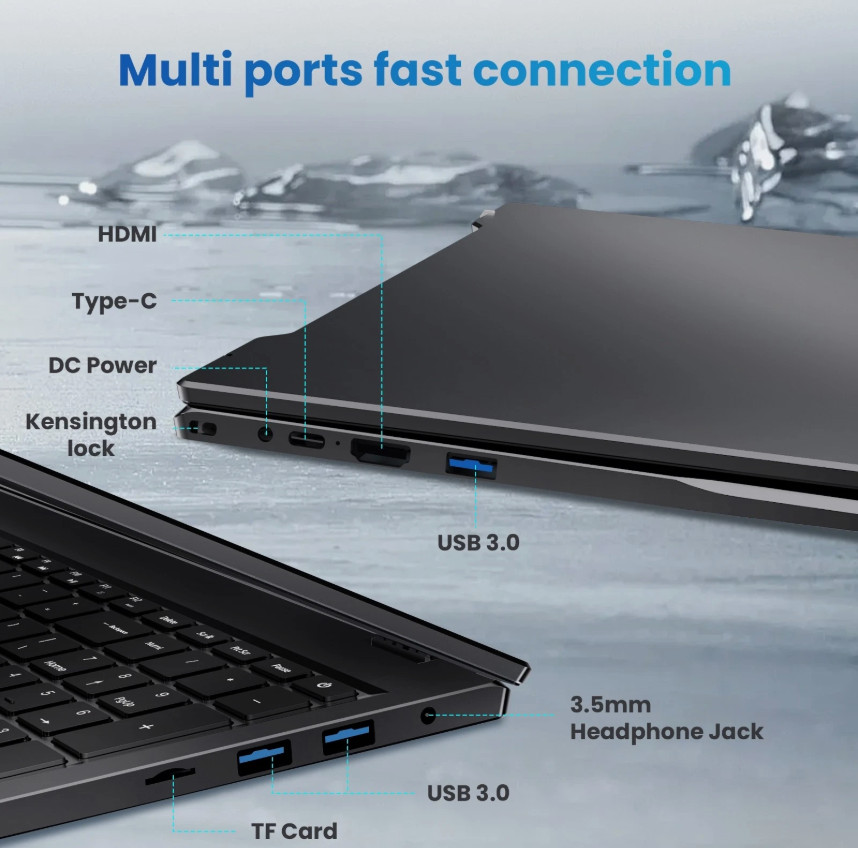 Jumper 17.6″ Laptop 16GB RAM 640GB SSD WIFI6 FHD 1920*1200 IPS 2.9GHz Windows 11