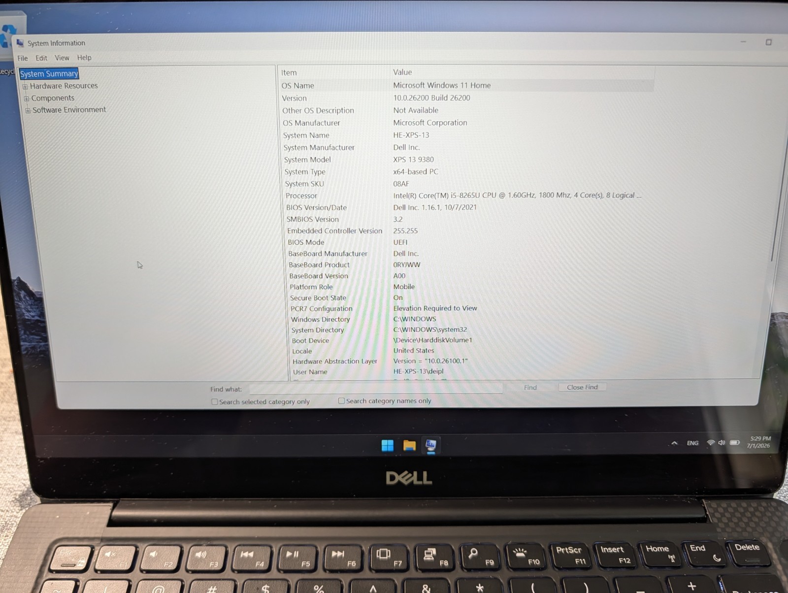 Dell XPS 13 9380 13.3″ Laptop Intel i5-8265U 1.6GHz 8GB 1TB Nvme Touchscreen