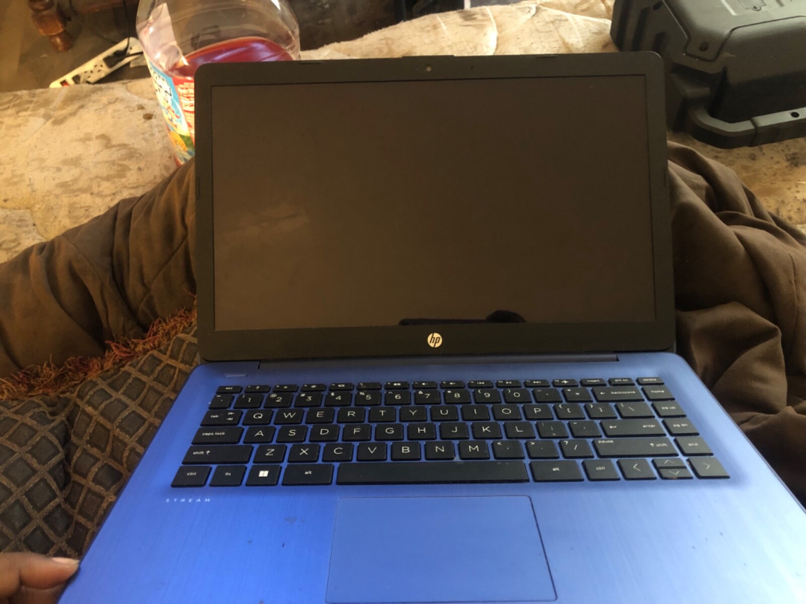 Used Blue hp stream laptop touch screen 14”