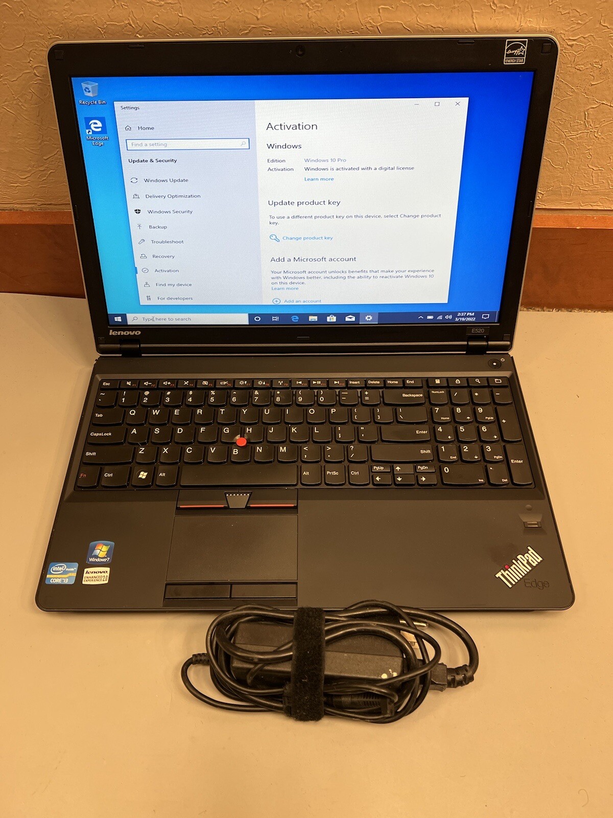 LENOVO THINKPAD EDGE E520 15.6″ Core i3-2350M 4GB RAM 500GB WEBCAM BLUETOOTH