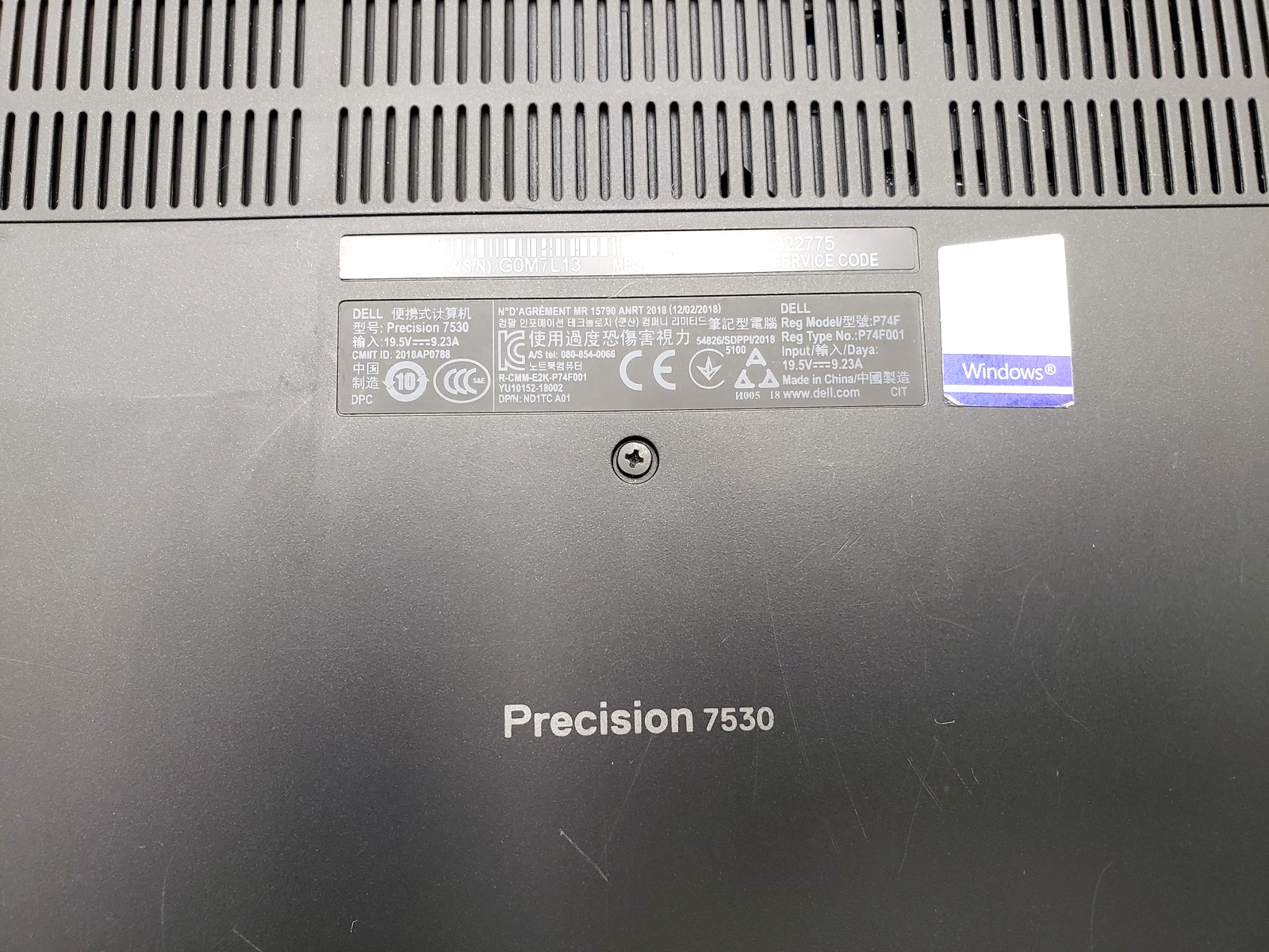 Dell Precision 7530 Laptop PC i7-8th 16GB Ram 512GB SSD 15.6in Win 11 Pro