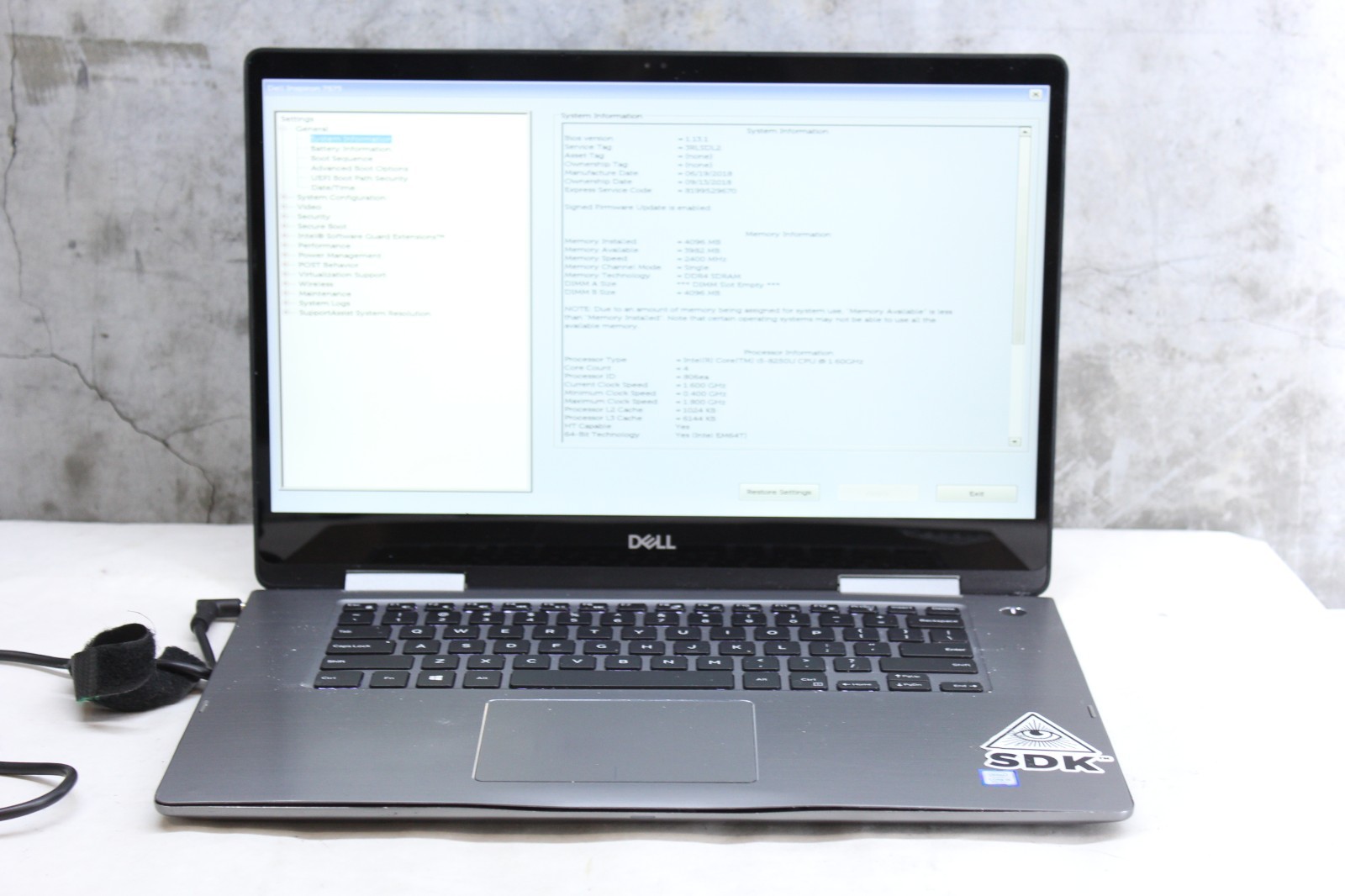 Dell Inspiron 7573 2-in-1 | No Battery or SSD, i5-8250U, 1080p Touch -AS IS READ