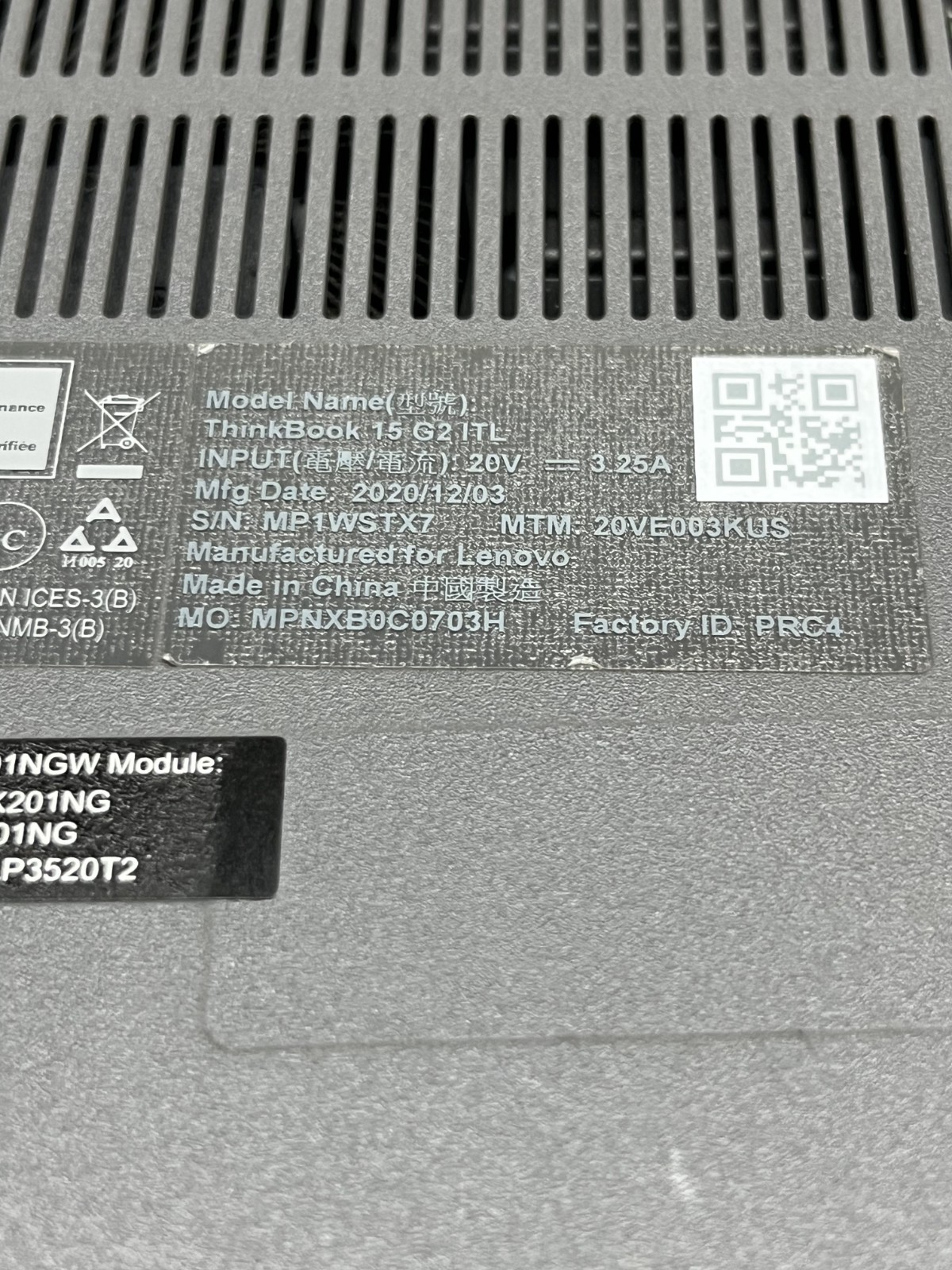 LENOVO THINKBOOK G2 ITL i7-1165G7 @ 2.80GHz 8GB RAM 512GB NVMe W11P WAC *READ