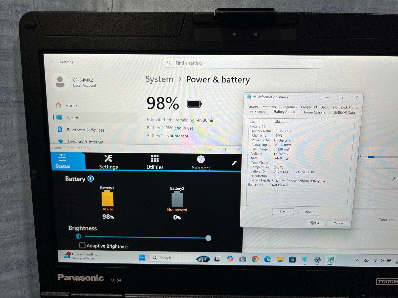 CF-54F9885KM, i5-6300U 2.40Ghz,8GB Mem,256GB SSD,Touchscreen,4G LTE,GPS,3,820Hrs