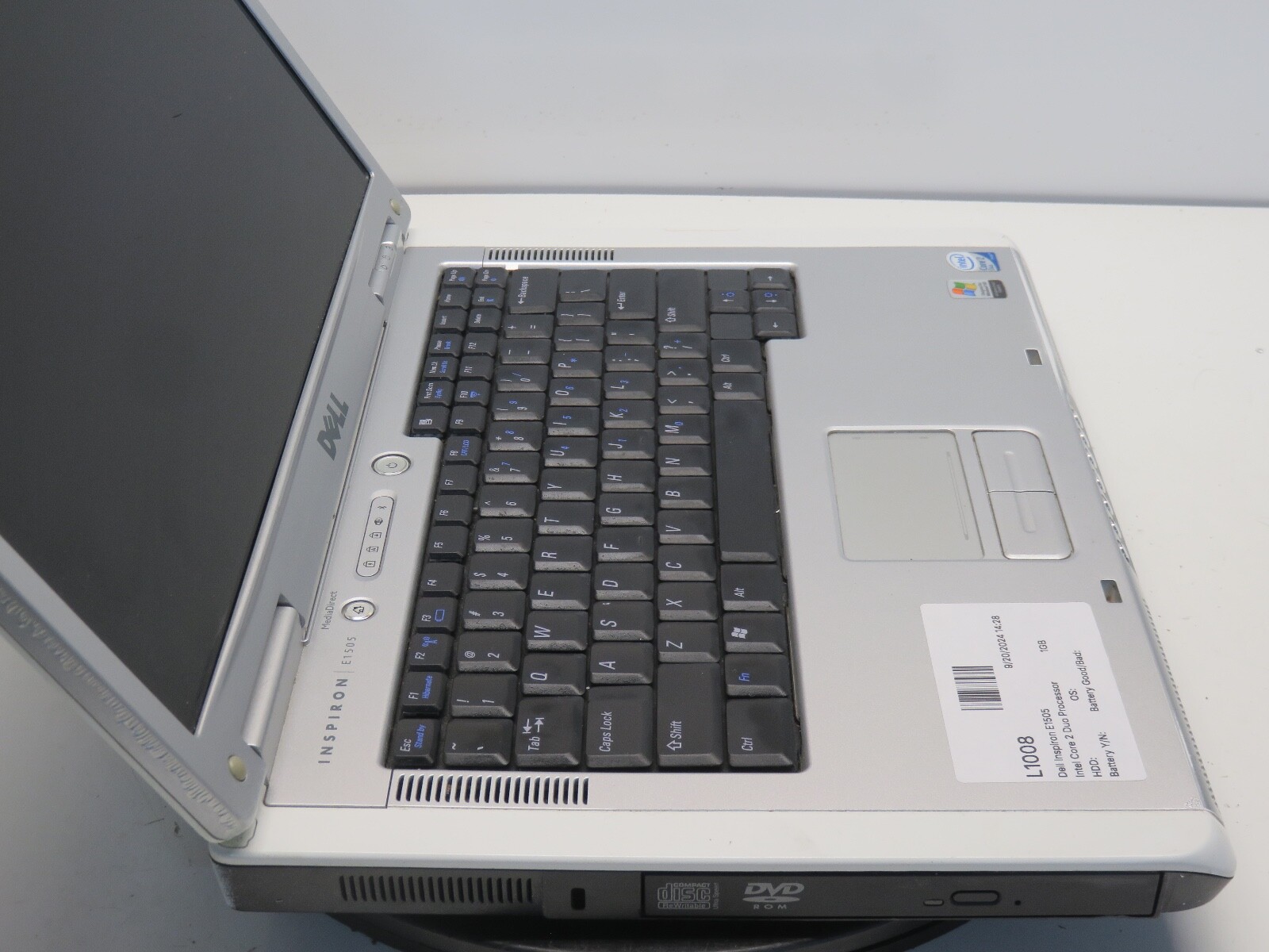 Dell Inspiron E1505 Intel Core 2 Duo Processor 1.00GHz 1GB 500 GB WIN XP NO BAT