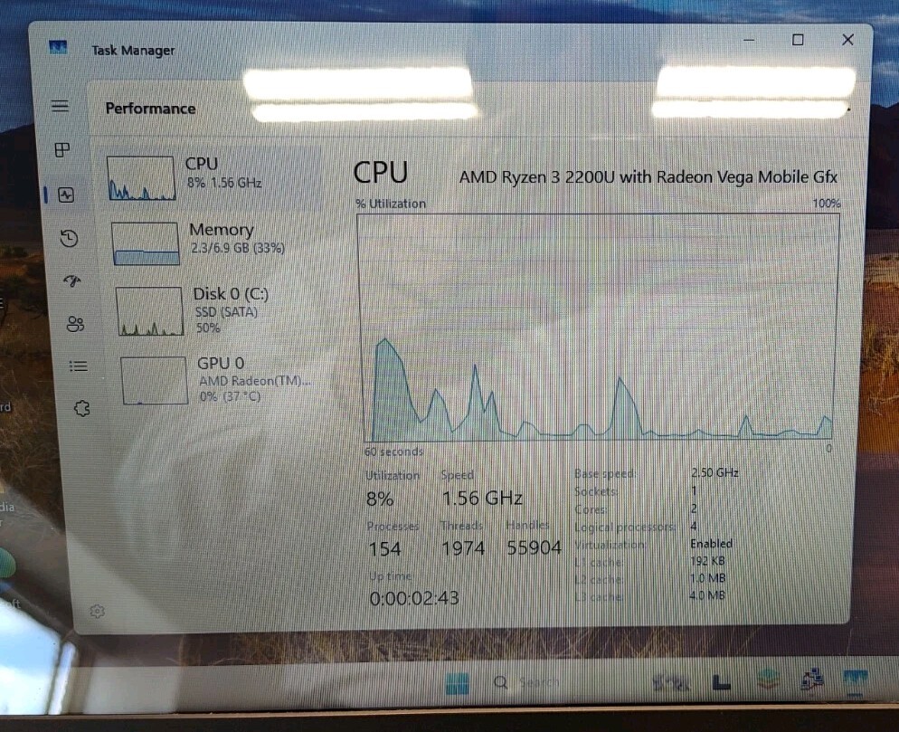 Acer Aspire 3 A315-41-R3RF Ryzen 3 2200U 2.5ghz 8GB 128GB SSD Windows 10 Home