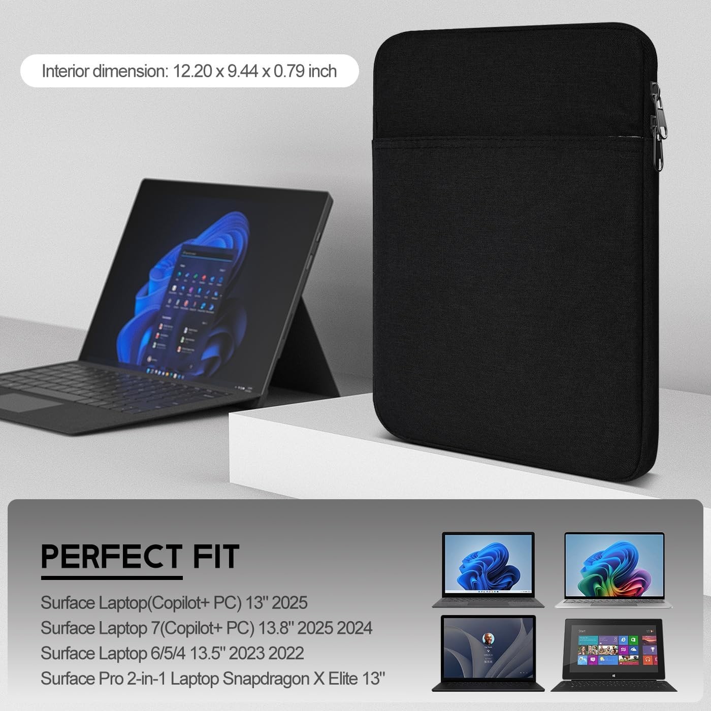 13 inch Laptop Sleeve Case for 2025 2024 Microsoft Surface Laptop7 Copilot+ PC 1