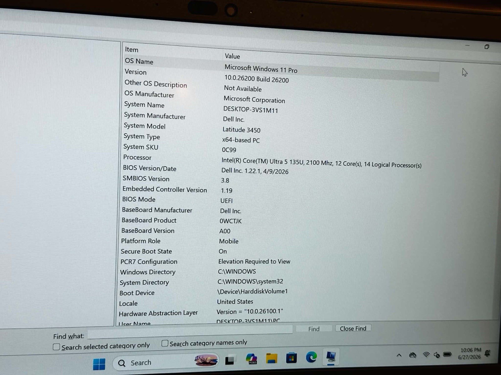 Dell Latitude 3450 14in Core Ultra 5 135U 16GB 256GB SSD Win11 Pro Black