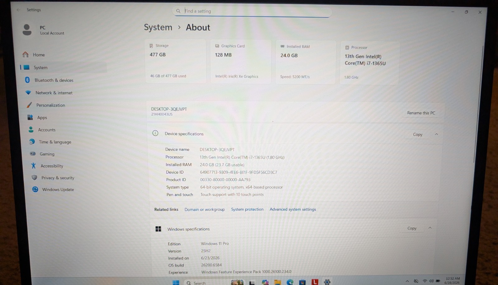 Lenovo ThinkPad T16 Gen 2 16″ Touchscreen, 7-1365U, 24GB RAM 512GB SSD, Warranty