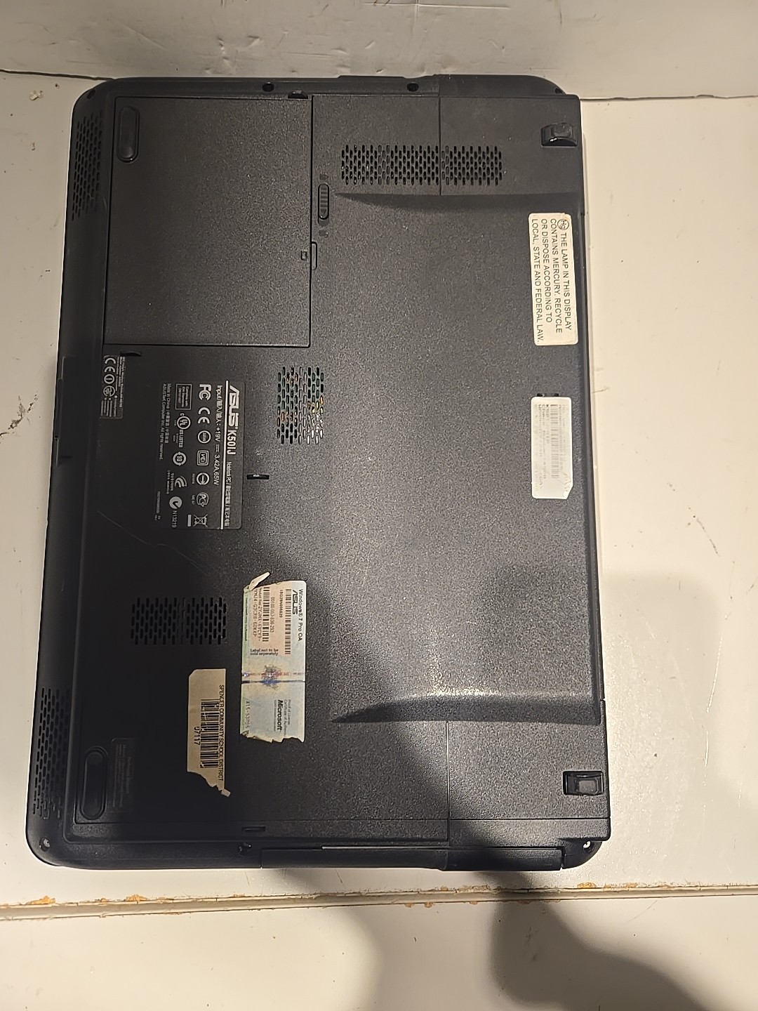 ASUS K50IJ 15.5″ Laptop Intel Pentium Dual-Core T4200 2GHz 3GB No HDD No Charger
