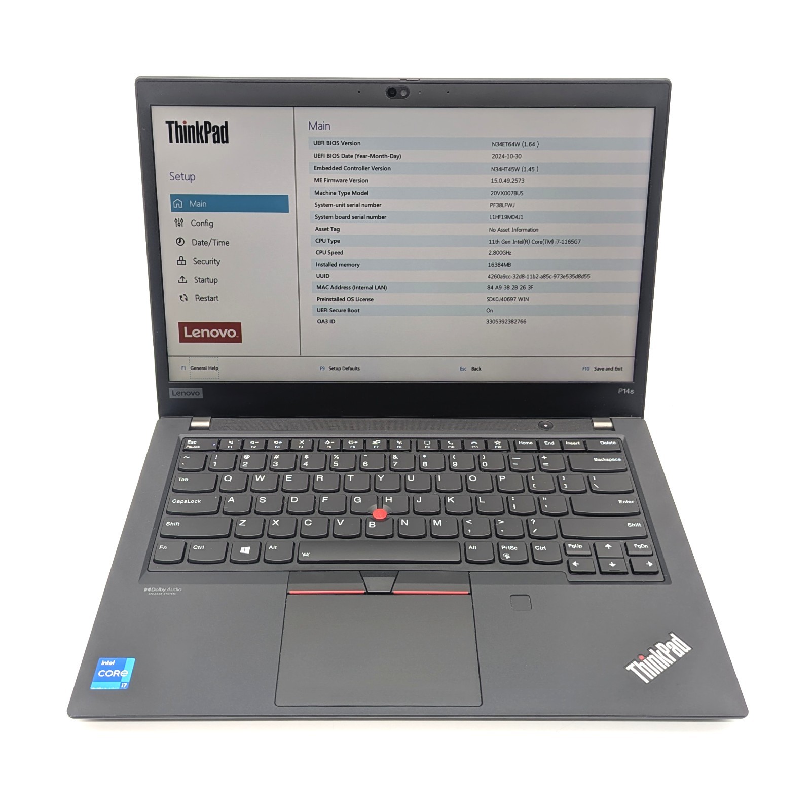 Lenovo ThinkPad P14s – Intel Core i7-1165G7 2.8GHz 16GB RAM NVIDIA No OS/AC/SSD