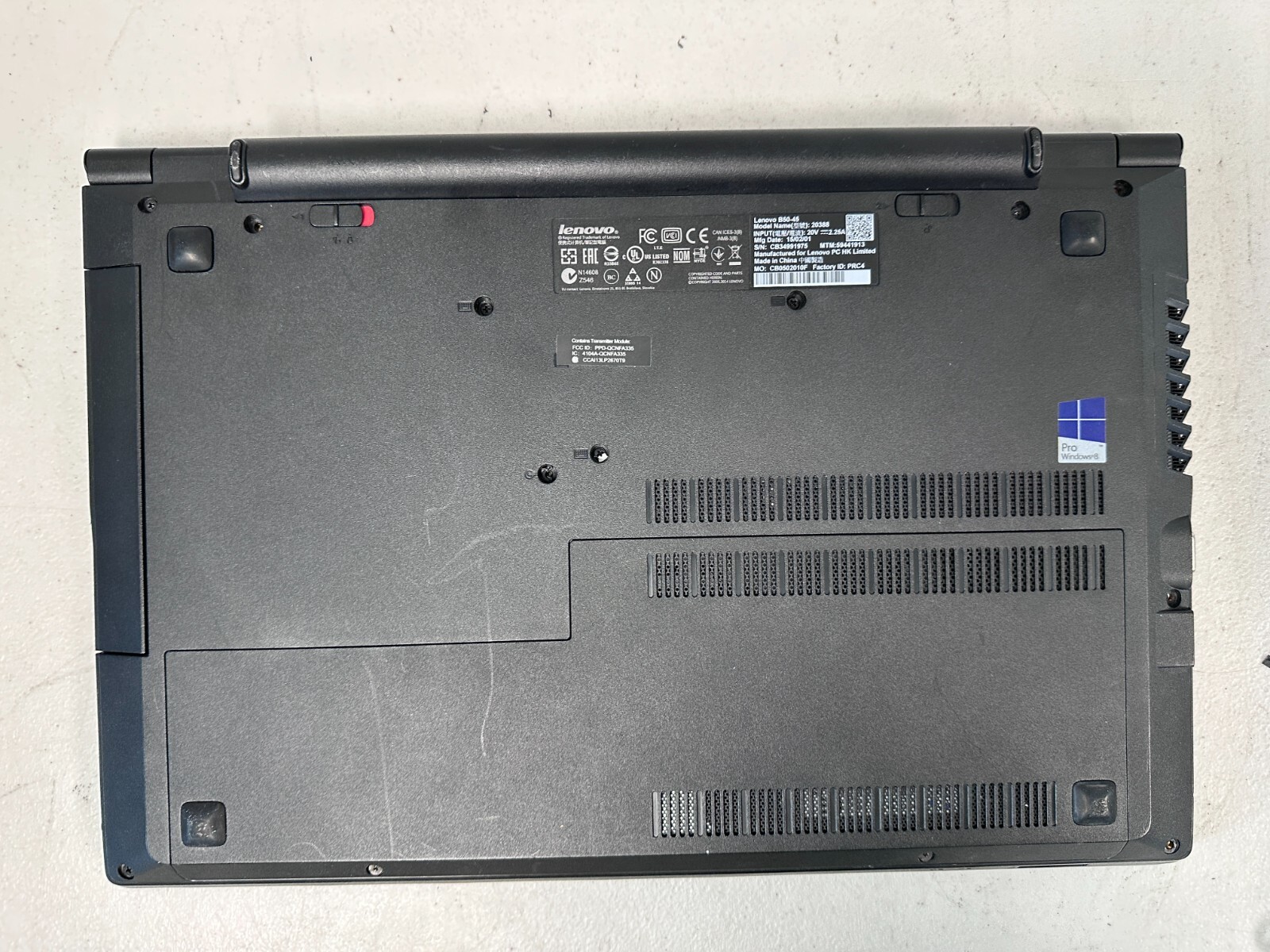 Lenovo B50-45 E1-6010 8GB RAM 500GB HDD RADEON R2 NO AC #04
